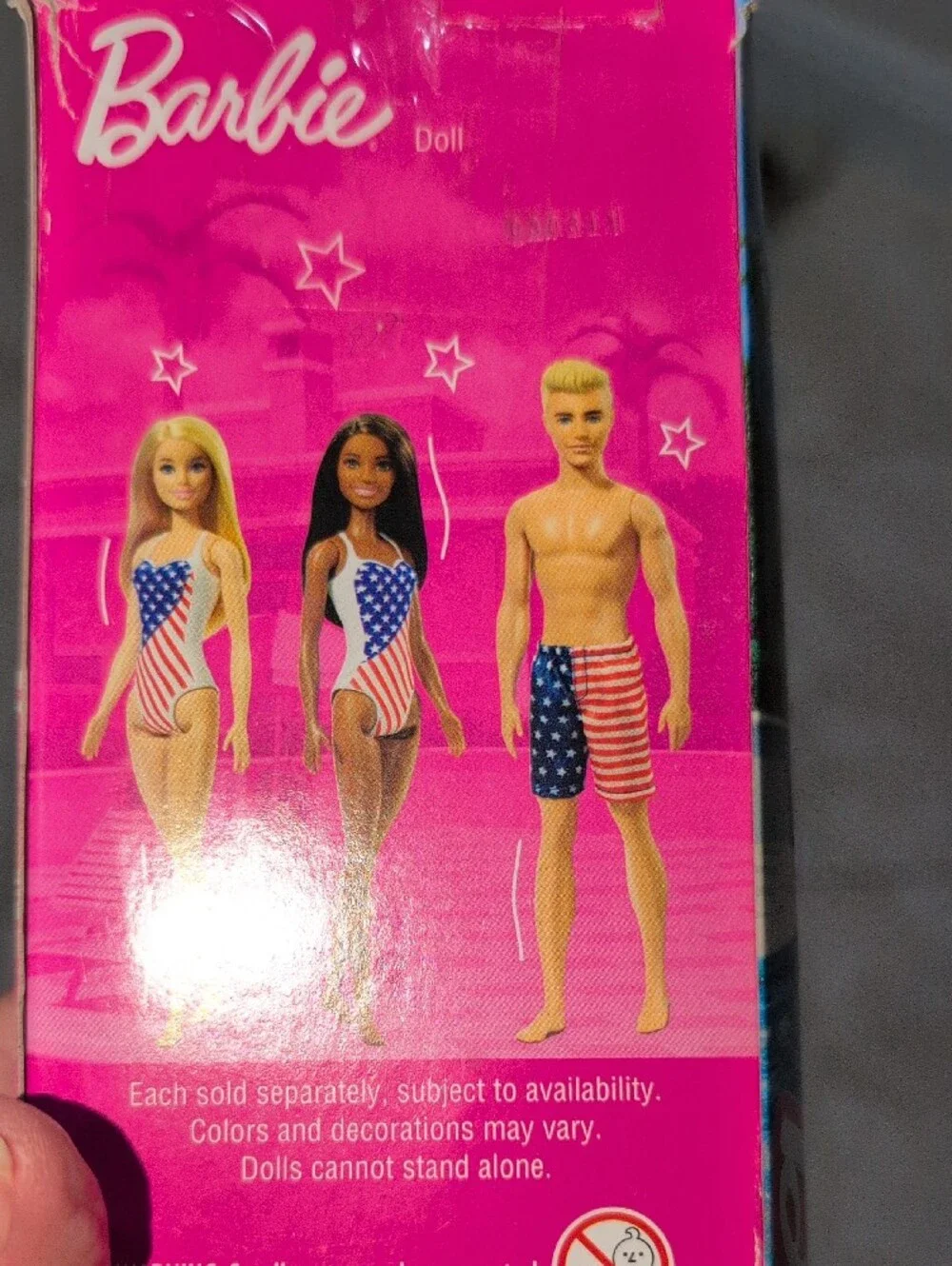 Barbie Blonde Ken Doll with Red, White & Blue Swim Shorts